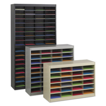 Safco® Steel-fiberboard E-z Stor Sorter, 24 Sections, 37 1-2 X 12 3-4 X 25 3-4, Black freeshipping - TVN Wholesale